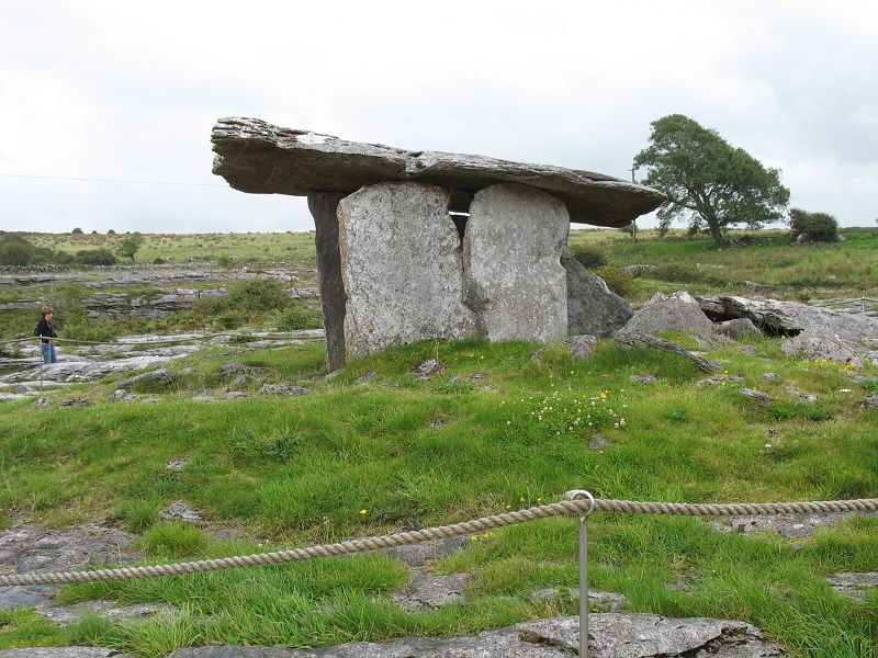 Prehistoric Tombs in Ireland - large upright stones with a large capstone across the top