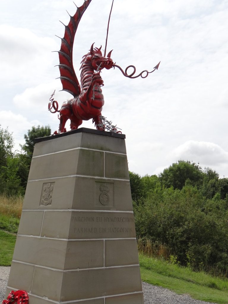 Somme Battlefield Welsh dragon statue memorial