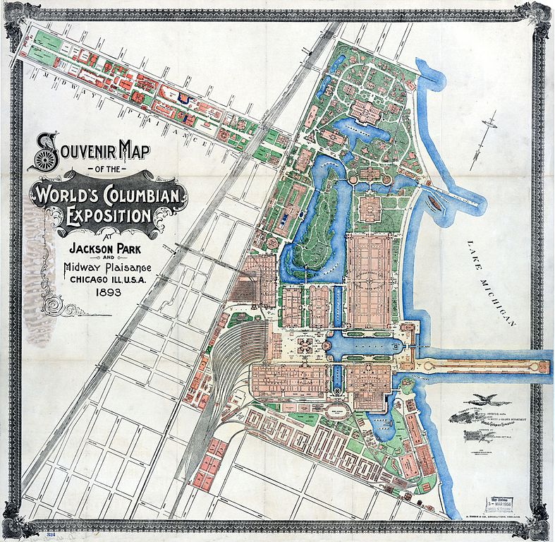 chicago worlds fair food map of site